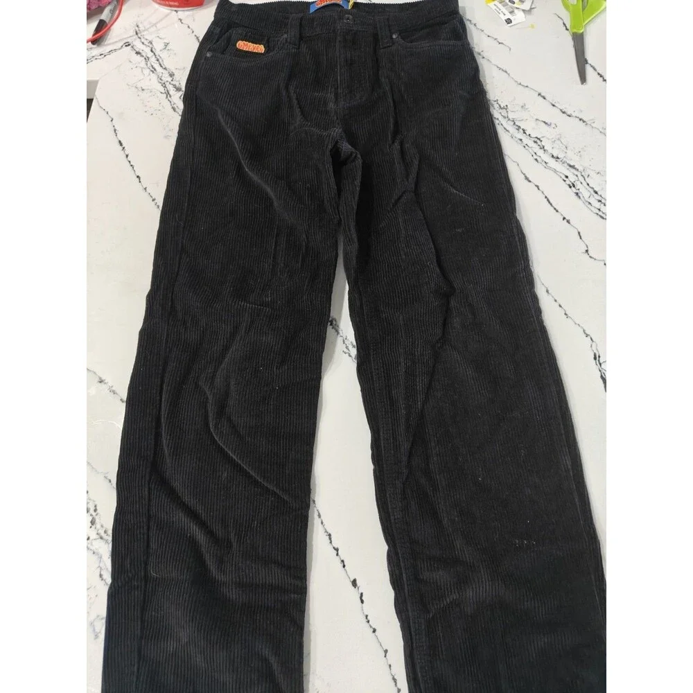 Empyre Relax Black Corduroy Pants Back Patch Mens Size 28 (Actual 28x28)